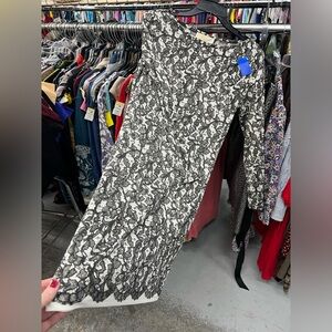 Michael Kors Black and White Long Sleeve Dress